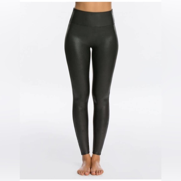 Spanx faux leather snake skin legging small black - Picture 1 of 6